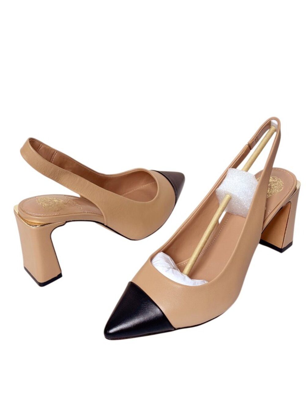 VINCE CAMUTO HAMDEN CT SLINGBACKS SANDSTONE OLD MONEY LUX PARISIAN CHIC NEW 9.5 - Picture 7 of 8